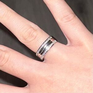 Sterling Silver Ring with Rhinestones